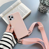 Etui D-Pro Crossbody XL obudowa pasek smycz zawieszka na ramię szyję iPhone 14/15 Plus (Różowy)