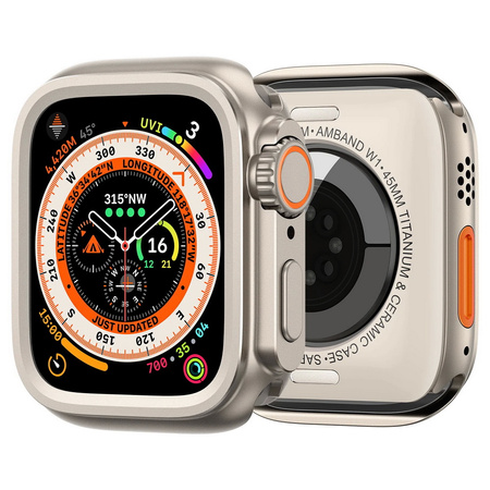 Etui Conversion Kit AW Ultra Look obudowa metalowa zmiana wyglądu na Ultra do Apple Watch 4/5/6/SE1/SE2 44mm (Natural Titanium / Tytan naturalny)