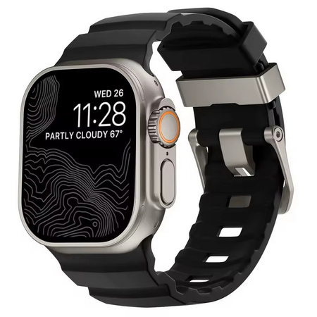 Pasek MFC Plaza Band opaska sportowa do Apple Watch 4/5/6/7/8/9/10/11/SE/Ultra 1/2/3 44/45/46/49mm (Beżowy)