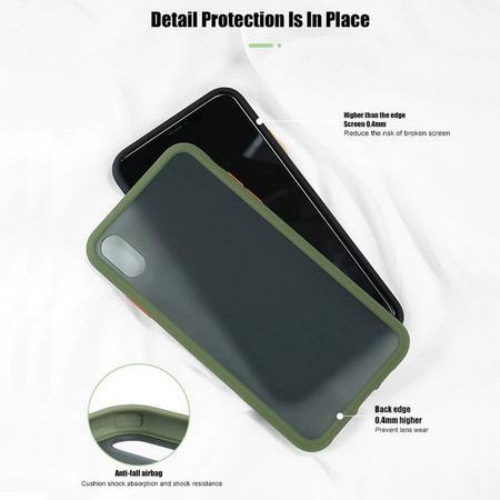 EverTech Contrast Matowe Etui Obudowa iPhone 11 Pro Max (Army Green/Red)