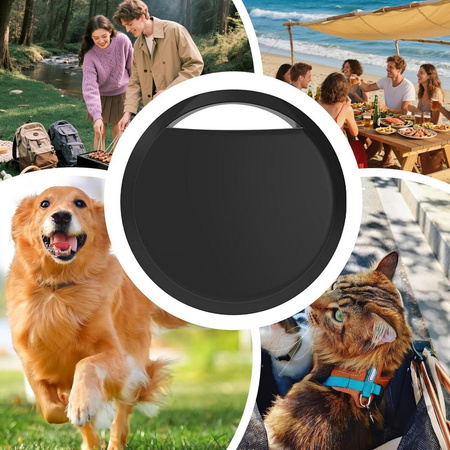 Lokalizator Bluetooth GPS SmartTag AT1 dla samochodu roweru torby kluczy psa kota do aplikacji "Znajdź" Apple Find My MFi Made For iPhone (Czarny)