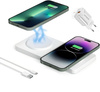 Ładowarka indukcyjna MFC M15 Duo 2in1 Dual MagSafe Charger podwójna bezprzewodowa magnetyczna stacja ładująca na dwa telefony do iPhone (Biała)
