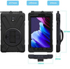 Zestaw D-Pro 360 Armor Strap Case etui pancerne z uchwytem na rękę i paskiem na ramię do Samsung Galaxy Tab Active 5 (X300/X306B) 2024 + szkło ochronne i ładowarka z kablem 