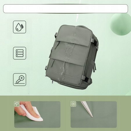 Plecak podróżny D-Pro Nylon Backpack V2 USB bagaż podręczny do samolotu torba na laptopa 27L 45x30x20cm (Czarny)