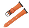Pasek Glow Leather Band  skórzana bransoleta do Apple  Watch 38/40/41/42mm 1/2/3/4/5/6/7/8/9/10/SE (Pomarańczowy/ Czarny)