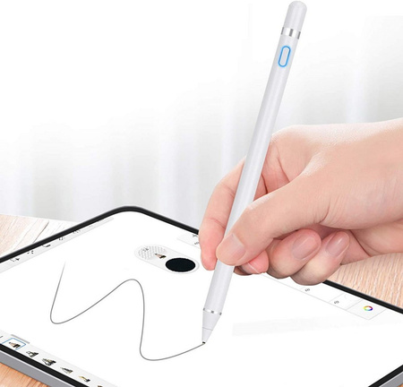 Rysik D-Pro Stylus Pen Active Pencil S7 aktywny pojemnościowy uniwersalny do ekranów dotykowych tablet telefon iOS Android Windows (Biały)