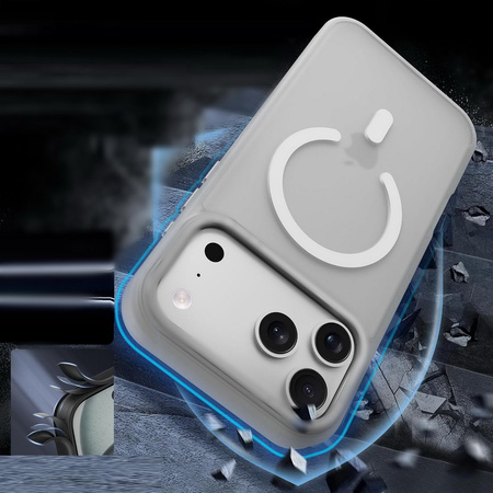 Etui D-Pro Matte Hybrid MagSafe Case obudowa magnetyczna iPhone 17 Pro (Biały)
