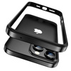 Etui D-Pro Bumper Metal+TPU ramka ochronna aluminium+guma do Apple iPhone 16 Pro Max (Black / Czarny)