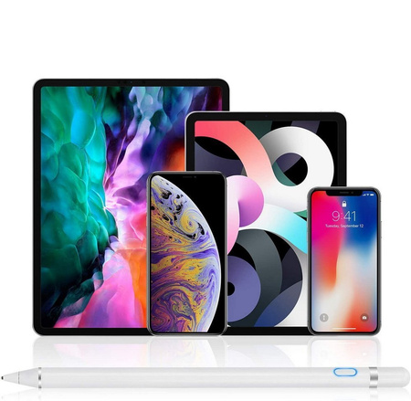 Rysik D-Pro Stylus Pen Active Pencil S7 aktywny pojemnościowy uniwersalny do ekranów dotykowych tablet telefon iOS Android Windows (Biały)