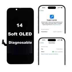 Wyświetlacz LCD Diagnosable ekran dotyk digitizer programowalny z możliwością przypisania jako oryginał do Apple iPhone 14 (Soft OLED)