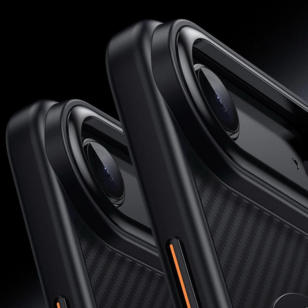 Etui D-Pro Stealth Carbon MagSafe Stand Case obudowa magnetyczna karbonowa magnes stojak podstawka do Apple iPhone 17 (Czarny)