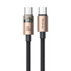 Kabel Mcdodo przewód USB-C do USB-C Type-C do szybkiego ładowania PD 100W nylonowy oplot 120cm 1.2m (Czarny/Złoty)