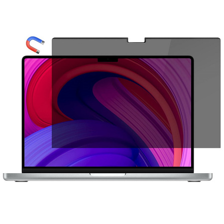 Folia Privacy Anti-Glare Magnetic prywatyzująca antyodblaskowa matowa mocowanie magnetyczne na ekran do Apple MacBook Pro 14 M1 A2442 (2021) / M2 A2779 (2023) / M3 A2918/A2992 (2023) / M4 A3112/A3185/A3401 (2024) / M5 A3434 (2025)