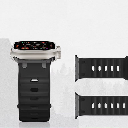 Pasek D-Pro Metro Band opaska sportowa do Apple Watch 4/5/6/7/8/9/10/SE/Ultra 44/45/46/49mm (Czarny)