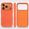 D-Pro Micro Velvet Fabric MagSafe etui materiałowe magnetyczne do Apple iPhone 17 Pro (Pomarańczowy)