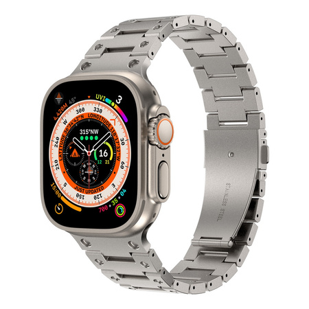 Bransoleta tytanowa Y Steel Link pasek do Apple Watch 4/5/6/7/8/9/10/11/SE/Ultra 1/2/3 44/45/46/49mm (Tytanowy)
