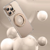 Etui D-Pro Crystal PC MagSafe Stand Case obudowa magnetyczna nieżółknąca magnes stojak podstawka do Apple iPhone 16 Pro (Przezroczysty / Titanium Gold)