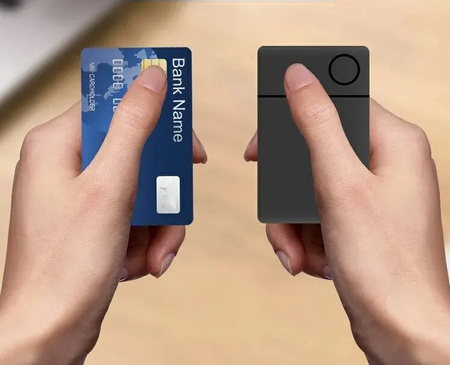 Lokalizator GPS SmartTag cienka karta do portfela dla aplikacji Apple Find My / MFi Made For iPhone (Czarny)