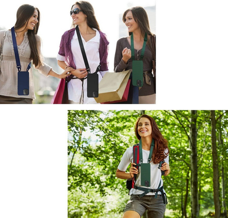 Etui D-Pro Crossbody XL obudowa pasek smycz zawieszka na ramię szyję iPhone 16e (Czarny)