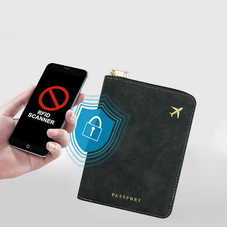 Portfel D-Pro RFID Passport Wallet bezpieczne etui na paszport, karty i dokumenty (Czarny)