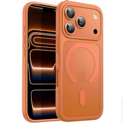 Etui D-Pro Matte Hybrid MagSafe Case obudowa magnetyczna iPhone 17 Pro (Pomarańczowy)