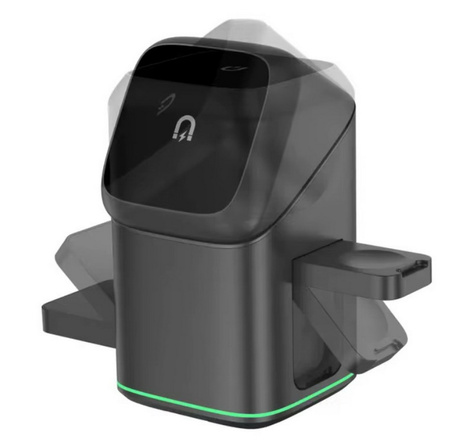 Ładowarka indukcyjna Qi2 MagSafe Auto Rotate Wireless Charger szybka bezprzewodowa magnetyczna stacja do ładowania Apple Watch / iPhone / AirPods (Czarny)