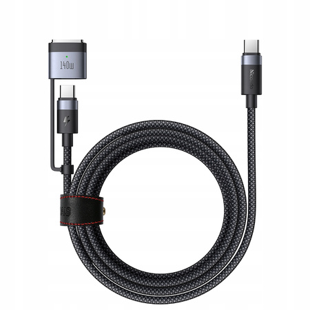 Kabel Mcdodo przewód zasilający magnetyczny 240W/140W USB-C/MagSafe3 do ładowania Apple MacBook Pro 14/16 Air 13/15 M2 M3 M4 200cm 2m (Czarny)