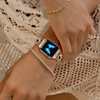 Bransoleta Glow VNC Clover Band  ozdobny pasek do Apple  Watch 38/40/41/42mm 1/2/3/4/5/6/7/8/9/10/SE (Złoty / Czarny)