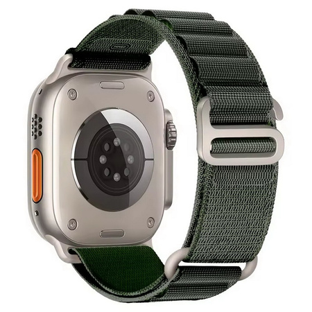 Pasek MFC Alpine X Nylon Loop Band opaska sportowa nylonowa do Apple Watch 4/5/6/7/8/9/10/11/SE/Ultra 1/2/3 44/45/46/49mm (Military Green / Ciemny Zielony)