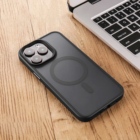 Etui D-Pro Matte CamLine MagSafe Case matowa obudowa magnetyczna do Apple iPhone 14 Plus/15 Plus (Czarny)