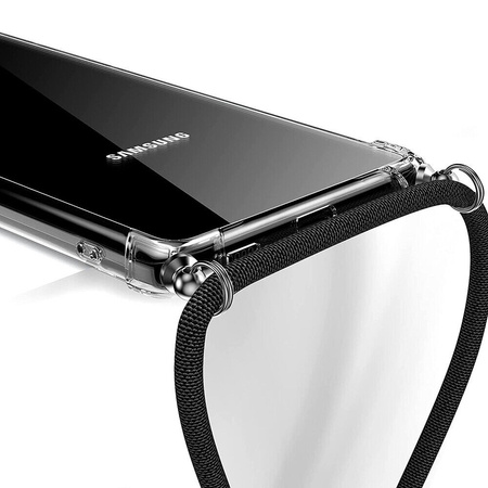 Etui D-Pro Crossbody TPU na sznurku z paskiem na ramię do Samsung Galaxy S24+ Plus (Czarny)