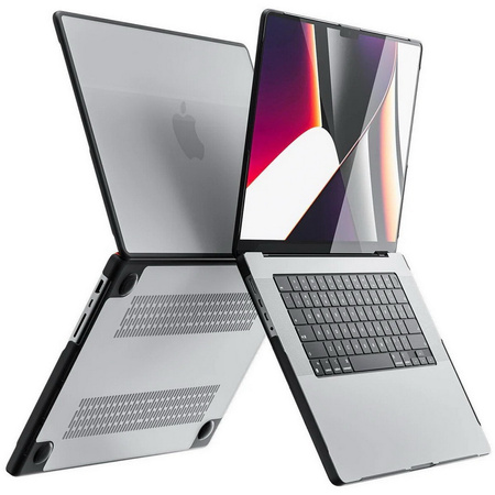 Etui Hard Case TPU+PC obudowa do Apple MacBook Pro 14 M1 A2442 (2021) / M2 A2779 (2023) / M3 A2918/A2992 (2023) / M4 A3112/A3185/A3401 (2024) / M5 A3434 (2025) (Biały Mat + Czarna ramka)