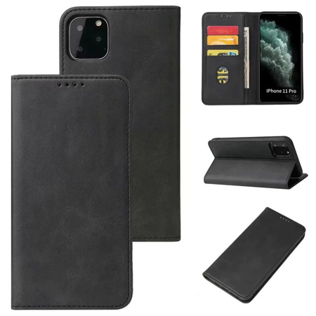 Etui D-Pro Flip Cover Wallet Case z klapką magnetyczną portfel iPhone 13 Pro (Czarny)