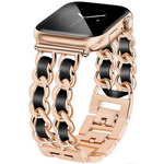Bransoleta Glow VNC Clover Band ozdobny pasek do Apple Watch 38/40/41/42mm 1/2/3/4/5/6/7/8/9/10/SE (Złoty / Czarny)