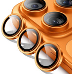 Szkło na aparat kamerę AR+AF antyrefleksyjna szybka ochronna z metalowym ringiem z aplikatorem do Apple iPhone 17 Pro / 17 Pro Max (Orange / Pomarańczowy)