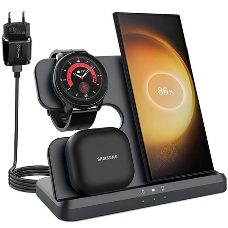 Ładowarka bezprzewodowa indukcyjna stacja ładująca do telefonu Samsung Galaxy Watch Buds (Black)