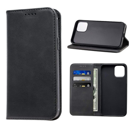 D-Pro Flip Cover Wallet Case etui z klapką magnetyczną portfel iPhone 14 (Black)