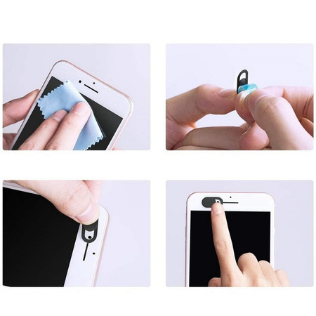 Zasłona WebCam Privacy Slider zaślepka kamery kamerki komputera laptopa tableta telefonu (Czarna)