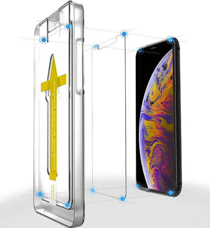 Szkło hartowane Zifriend  Easy Installation Frame Glass z ramką montażową aplikatorem do Apple iPhone X / XS