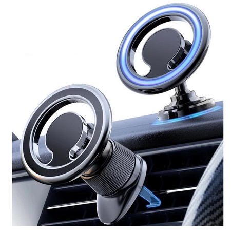 NOX 2in1 MagSafe Vent Car Holder uchwyt samochodowy do kratki i na kokpit do auta samochodu telefonu (Black)