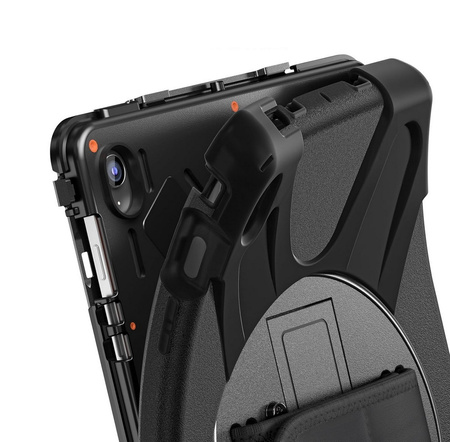 Etui D-Pro 360 Armor Strap Case obudowa pancerna z uchwytem na rękę i paskiem na ramię do Samsung Galaxy Tab S10 FE Plus 13.1" 2025 SM-X620/X626 (Czarny)