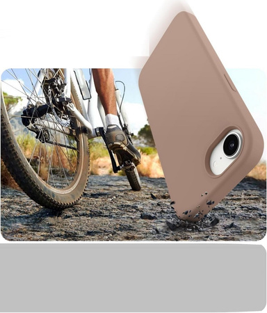 Etui D-Pro Velvet MagSafe Case obudowa magnetyczna z mikrofibrą do iPhone 16e (Brązowy)