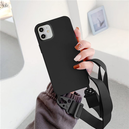Etui D-Pro Crossbody XL obudowa pasek smycz zawieszka na ramię szyję iPhone 15 Pro Max (Czarny)