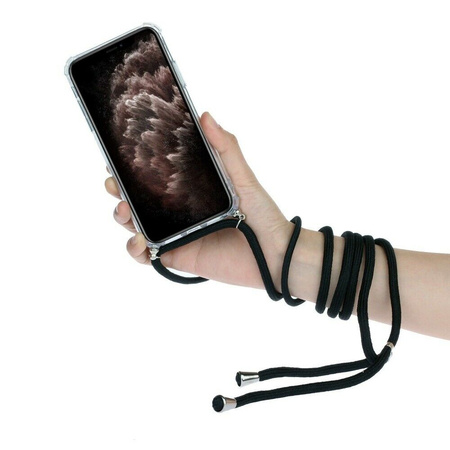 Etui D-Pro Crossbody TPU na sznurku z paskiem na ramię do Samsung Galaxy S21 FE (Czarny)