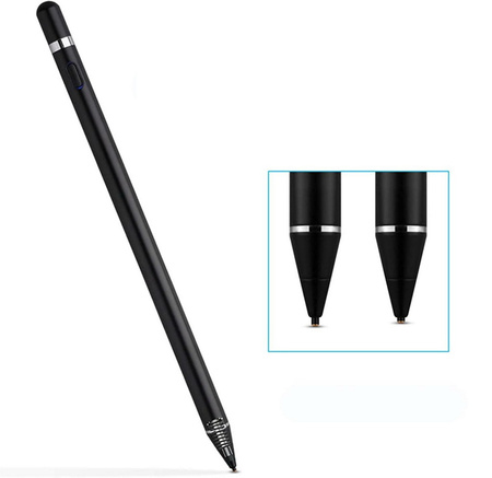 Rysik D-Pro Stylus Pen Active Pencil S7 aktywny pojemnościowy uniwersalny do ekranów dotykowych tablet telefon iOS Android Windows (Czarny)