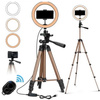 Zestaw lampa pierścieniowa LED Ring Fill + statyw tripod 130cm + mikrofon bezprzewodowy USB-C + Lightning 