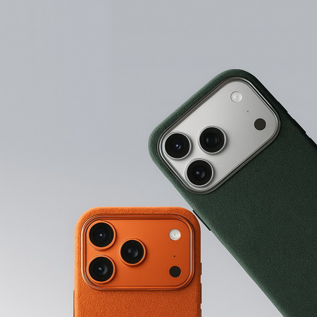 Etui D-Pro Alcantara® oryginalna włoska tkanina zamszowa obudowa z magnesem MagSafe do Apple iPhone 17 Pro Max (Orange / Pomarańczowy)