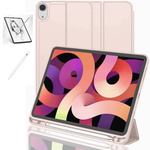 Etui D-Pro Smart Cover Case pokrowiec obudowa z klapką + folia imitująca kartkę papieru + rysik Stylus Pen Pencil 2 Gen. do iPad Pro 10 Gen. (2022) / 11 Gen. (2025) (Różowy)