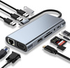 Adapter Hub D-Pro 11w1 przejściówka rozdzielacz USB-C do HDMI 4K UHD / USB Type-C PD / USB 2.0 3.0 / SD / TF / RJ45 LAN 100Mbps / VGA / Audio Mini Jack 3.5mm (Space Gray / Szary)