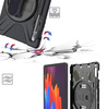 D-Pro 360 Armor Strap Case etui pancerne z uchwytem na rękę i paskiem na ramię do Samsung Galaxy Tab S7 2020 (SM-T870/T875/T878) / S8 2021 (SM-X706) / S9 2023 (SM-X710/X716/X718) / S9 FE (SM-X510/X516/X518) / S10 FE (SM-X520/X526)